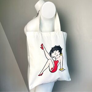 Betty Boop White Graphic Tote Bag